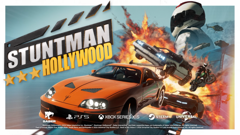 Stuntman Hollywood gioco di guida di Saber Interactive con auto iconiche e stunt cinematografici