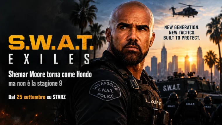 S.W.A.T. Exiles con Shemar Moore nei panni di Hondo, dal 25 settembre 2026 su STARZ